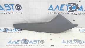 Upper right side center console trim for Audi Q5 80A 18-24, gray leather with gray stitching, broken fastener, needs cleaning