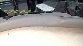 Upper right side center console trim for Audi Q5 80A 18-24, gray leather with gray stitching, broken fastener, needs cleaning