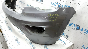 Bare front bumper, upper part, under the trim, Jeep Grand Cherokee WK2 17-22, silver, dents, broken fastening, scratches, sand