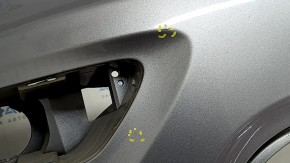 Bare front bumper, upper part, under the trim, Jeep Grand Cherokee WK2 17-22, silver, dents, broken fastening, scratches, sand