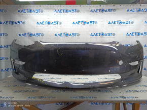 Tesla Model 3 18 front bumper, bare, with parking sensors, graphite, dented, scratches