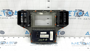 Jeep Grand Cherokee WK2 18-18 climate control panel with deflectors, for a 7-inch monitor, black with gray, chrome