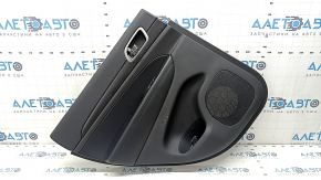 Door trim, rear left, Jeep Grand Cherokee WK2 17-19, black, with black leather insert, leather armrest, dark wood molding, with handle, scratch, scuffed, bump
