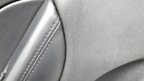 Door trim, rear left, Jeep Grand Cherokee WK2 17-19, black, with black leather insert, leather armrest, dark wood molding, with handle, scratch, scuffed, bump