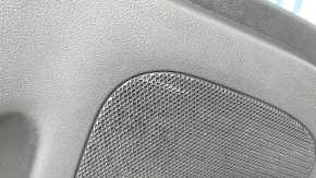 Door trim, rear left, Jeep Grand Cherokee WK2 17-19, black, with black leather insert, leather armrest, dark wood molding, with handle, scratch, scuffed, bump