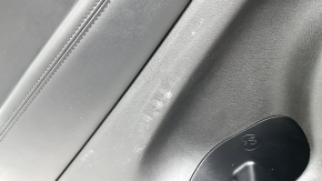 Door trim, rear left, Jeep Grand Cherokee WK2 17-19, black, with black leather insert, leather armrest, dark wood molding, with handle, scratch, scuffed, bump