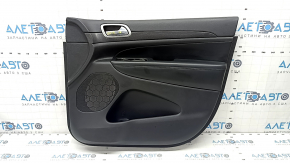Door trim, front right, Jeep Grand Cherokee WK2 17-18, black, with black leather insert, leather armrest, dark wood molding, with handle