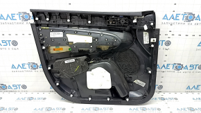 Door trim, front right, Jeep Grand Cherokee WK2 17-18, black, with black leather insert, leather armrest, dark wood molding, with handle