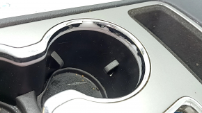 Center console trim with cup holders for Jeep Grand Cherokee WK2 17-22, silver, scratches, chrome trim