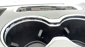 Center console trim with cup holders for Jeep Grand Cherokee WK2 17-22, silver, scratches, chrome trim