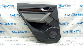 Door trim panel rear left Audi Q5 80A 18-20 dark gray, with insert under the tree root walnut, armrest and insert gray leather, under the curtain, with a handle and linings, scratches