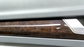 Door trim panel rear left Audi Q5 80A 18-20 dark gray, with insert under the tree root walnut, armrest and insert gray leather, under the curtain, with a handle and linings, scratches
