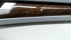 Door trim panel, rear right, Audi Q5 80A 18-20, dark gray, with walnut root wood insert, armrest and insert, gray leather, under the curtain, with handle and overlays, scratches