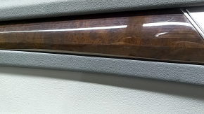Door trim panel front left Audi Q5 80A 18-20 dark gray, with walnut root wood insert, armrest and insert gray leather, with handle and overlays, scratches