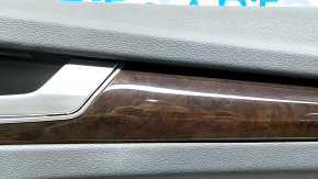 Door trim panel, front right, Audi Q5 80A 18-20, dark gray, with walnut root wood insert, armrest and insert, gray leather, with handle and overlays, scratches