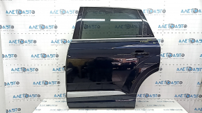Complete rear left door for an Audi Q7 16-25 aluminum, keyless, door closer, tinted, under the curtain, blue LC5M, dented