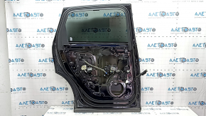 Complete rear left door for an Audi Q7 16-25 aluminum, keyless, door closer, tinted, under the curtain, blue LC5M, dented