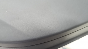 The door panel, rear right, Audi Q7 16-19, is black, the bottom is black leather, the armrest is brown leather, the insert is black Alcantara, Bose, under the curtain with a handle and overlay is blac