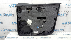 Door trim, front left, Audi Q7 16-19, black, bottom, black leather, armrest, brown leather, black Alcantara insert, Bose, under the curtain with a handle and overlay, black gloss, dents, scuffs