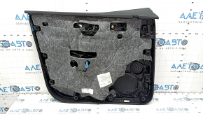 Door trim, front right card, Audi Q7 16-19, black, bottom, black leather, armrest, brown leather, insert, black Alcantara, Bose, under the curtain with a handle and overlay, black gloss, dents,