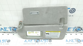 Left Audi Q7 16-25 sun visor without hook, with lampshade, gray Alcantara, needs cleaning, broken fastener on the plug