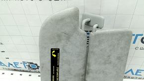 Right sun visor for an Audi Q7 16-25, without a hook, with a lampshade, gray Alcantara, needs cleaning, broken fasteners on the plug