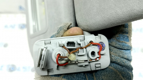 Right sun visor for an Audi Q7 16-25, without a hook, with a lampshade, gray Alcantara, needs cleaning, broken fasteners on the plug