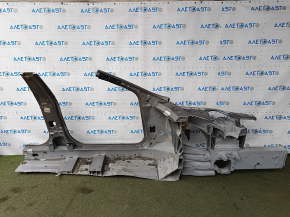 Front left quarter Tesla Model S 12-15 pre-rest RWD on the body, aluminum panel, brown