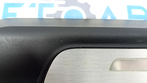 Front left outer door sill trim for Audi Q7 16-25, black with chrome, backlit, scratches