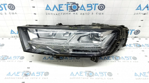 Left front headlight assembly for an Audi Q7 16-19 LED, cracked paint