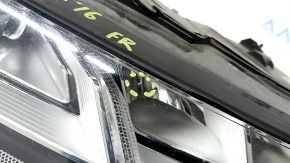 Right front headlight assembly for an Audi Q7 16-19 LED, sand-stained, scuffed, varnish peeling