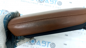 Audi Q7 16-19 armrest, brown leather, worn, dents, needs cleaning