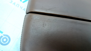 Audi Q7 16-19 armrest, brown leather, worn, dents, needs cleaning