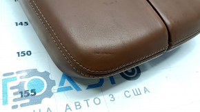 Audi Q7 16-19 armrest, brown leather, worn, dents, needs cleaning