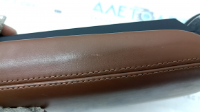 Audi Q7 16-19 armrest, brown leather, worn, dents, needs cleaning