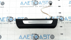 Rear right outer door sill plate for Audi Q7 16-25, black with chrome, backlit