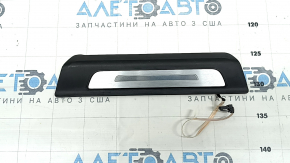 Rear left outer door sill plate for Audi Q7 16-25, black with chrome, backlit, scratches, dents