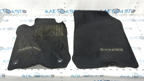 Set of mats for Toyota Avalon 13-18, black cloth, peeling, cracked, needs cleaning