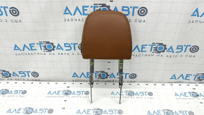 Front left headrest for Audi Q7 16-19, brown leather, dented, scratches