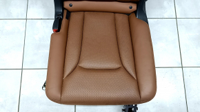 Rear seats, 2nd row left, Audi Q7 16-19, brown leather with perforation, heated, dents