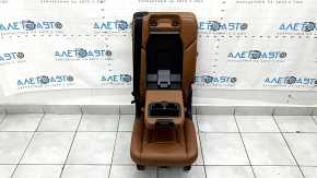 Rear seat row 2 center Audi Q7 16-19 brown leather, with armrest and belt, dents
