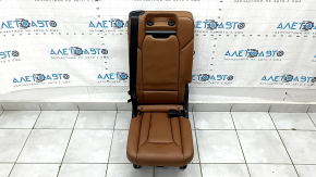 Rear seat row 2 center Audi Q7 16-19 brown leather, with armrest and belt, dents