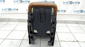 Rear seat row 2 center Audi Q7 16-19 brown leather, with armrest and belt, dents