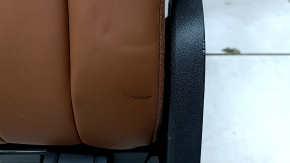 Rear seat row 3 upper part Audi Q7 16-19 brown leather, with headrests, latches and bracket, deformed backrest, dent