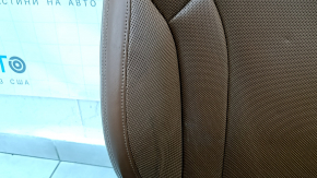 Audi Q7 16-19 passenger seat with airbag, brown leather, heated, ventilated, massage, electric, needs cleaning, scratches, dented