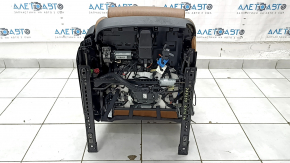 Audi Q7 16-19 passenger seat with airbag, brown leather, heated, ventilated, massage, electric, needs cleaning, scratches, dented