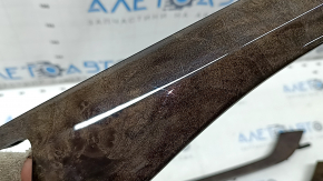 A set of interior trims for the Audi Q7 16-19 in dark wood, type 2, scratches, faded center console trim