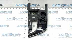Audi Q7 16-19 center console trim, gloss black, with cup holders, scratches