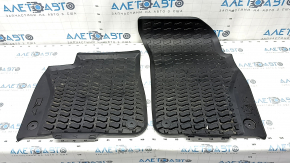 Set of floor mats for Audi Q7 16-25, black rubber, worn front mats
