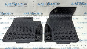 Set of floor mats for Audi Q7 16-25, black rubber, worn front mats